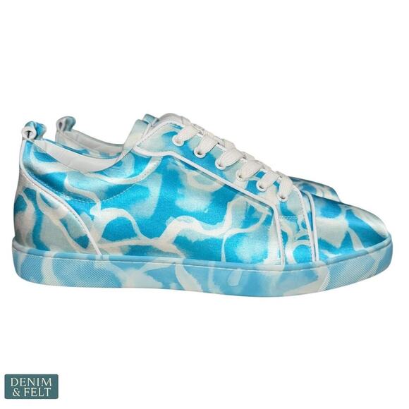 Christian Louboutin Louis Junior Swirls Low Sneakers Blue White Men’s 46 NEW